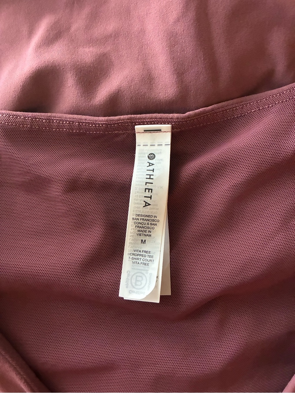 Athleta Vita Free Cropped Tee Transcend Plum Crop Top size Medium - Picture 5 of 7